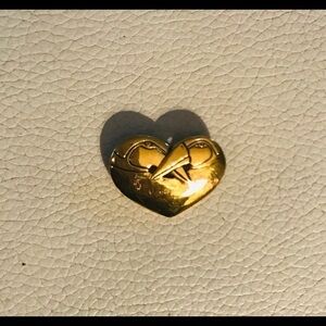 Laurel Burch Birds Heart Shaped Gold Tone Brooch